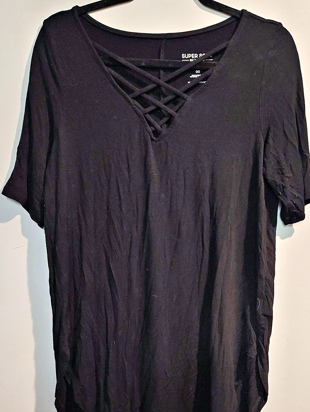 Torrid Black Lace-Up Tunic Shirt